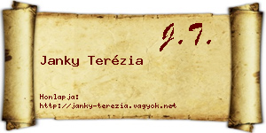 Janky Terézia névjegykártya